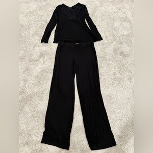 Tahari Black Wide Leg Jumpsuit